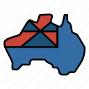 australia, country, flag, map