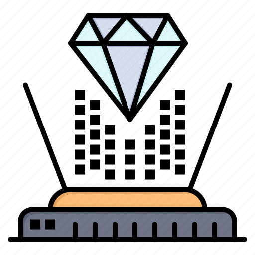 Diamond, hologram, projection, technology icon - Download on Iconfinder
