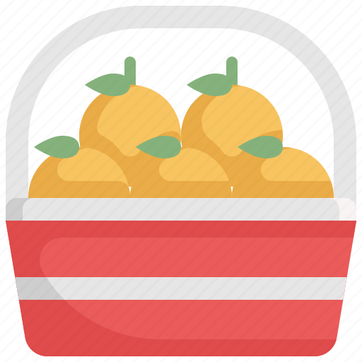 Basket, chinese, chinese new year, culture, decoration, fruit, orange icon - Download on Iconfinder