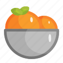 orange, bowl, fruit