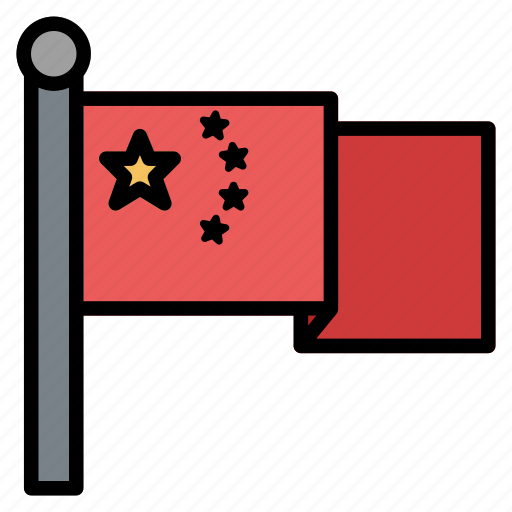 Flag, china, country, asia, pin, star icon - Download on Iconfinder