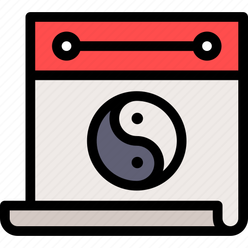 Calendar, chinese, new year, cultures, traditional, ying yang, ying and yang icon - Download on Iconfinder