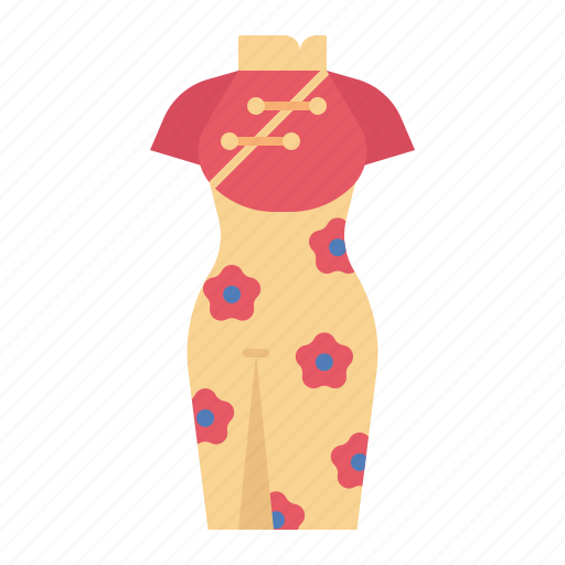 Cheongsam, chinese, traditional, costume, dress, fashion, clothes icon - Download on Iconfinder