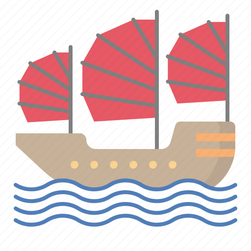 Ship, boat, junk, china, chinese, transportation, sail icon - Download on Iconfinder