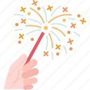 fireworks, sparkler, celebration, fun, glow
