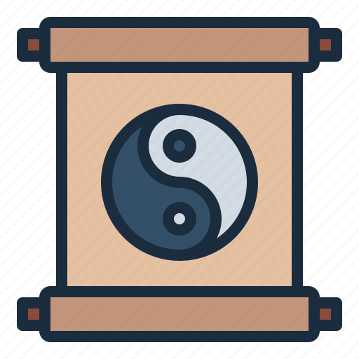 Scroll, balance, chinese, celebration, tradition, china, yin yang icon - Download on Iconfinder