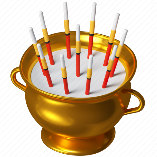 Incense, pot, celebration, chinese new year 3D illustration - Download on Iconfinder