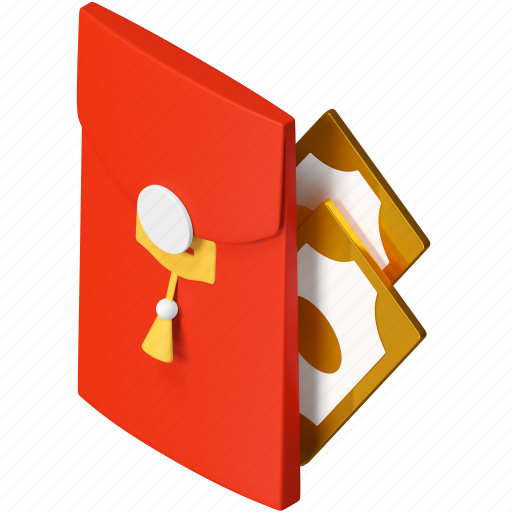 Envelope, celebration, red pocket, chinese new year 3D illustration - Download on Iconfinder