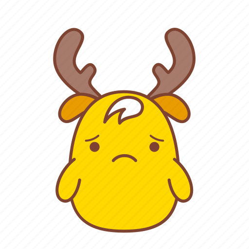 Chicken, chip, down, reindeer, sad, sticker, unhappy icon - Download on Iconfinder