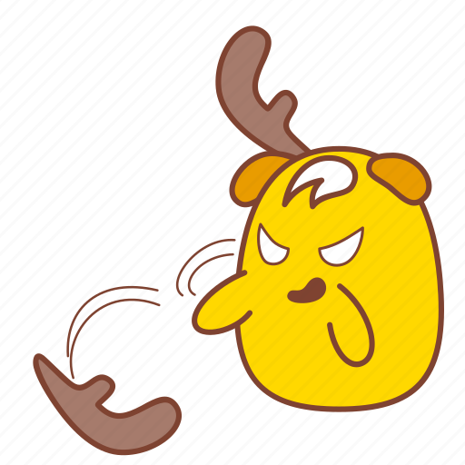 Angry, chicken, chip, mad, reindeer, sticker, throwing icon - Download on Iconfinder