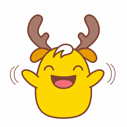 Chicken, chip, happy, laugh, reindeer, smile, sticker icon - Download on Iconfinder