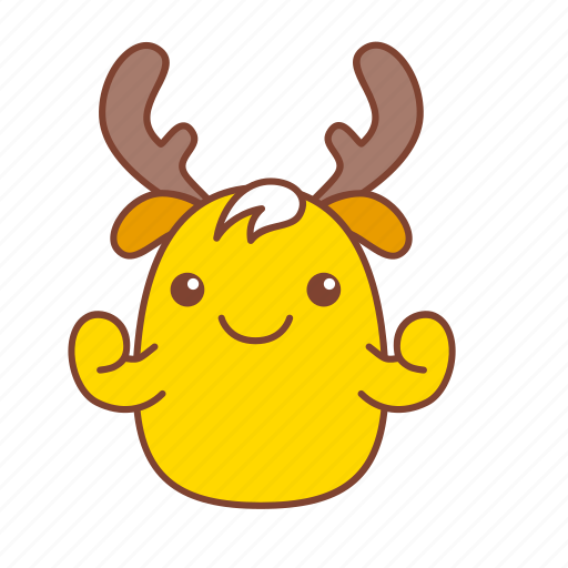 Challenge, chicken, chip, reindeer, sticker, strong, supportive icon - Download on Iconfinder