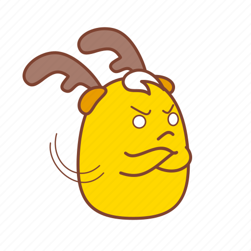 Angry, chicken, chip, hostility, mad, reindeer, sticker icon - Download on Iconfinder