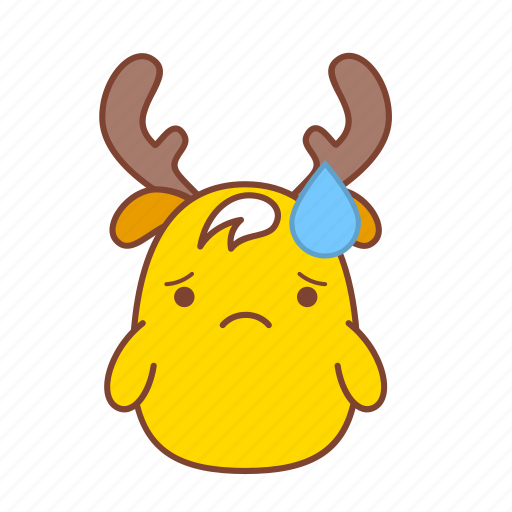 Chicken, chip, down, reindeer, sad, sticker, sweat icon - Download on Iconfinder