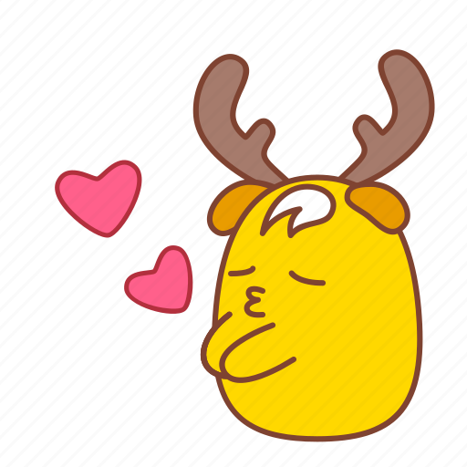 Chip, happy, heart, kiss, love, reindeer, sticker icon - Download on Iconfinder