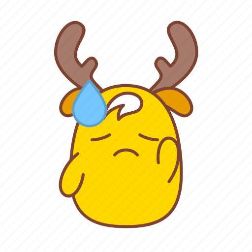 Chicken, chip, down, reindeer, sad, sticker, unhappy icon - Download on Iconfinder