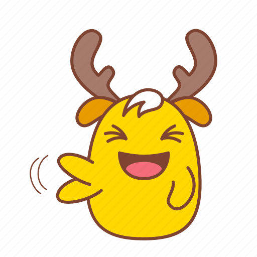 Augh, chicken, chip, happy, reindeer, smile, sticker icon - Download on Iconfinder