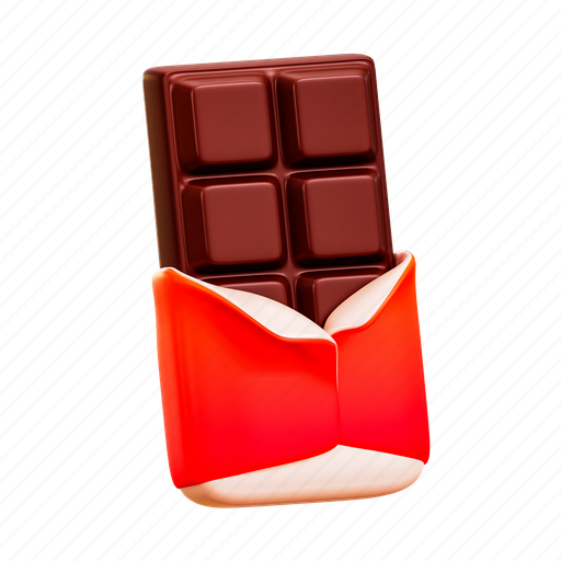 Chocolate, bar, delicious, meal, sweet, dessert, valentine 3D illustration - Download on Iconfinder