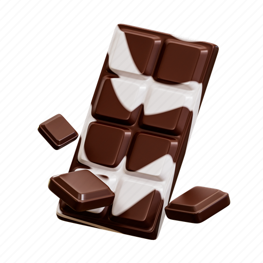 Milk, chocolate, chocolate bar, delicious, meal, sweet, dessert 3D illustration - Download on Iconfinder