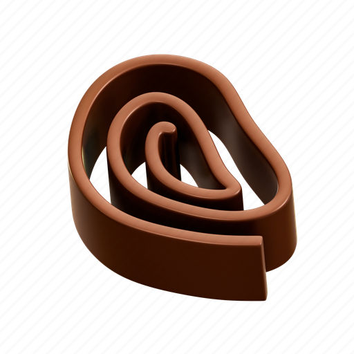 Brown, brown chocolate, brown ribbon, chocolate, delicious, meal, sweet 3D illustration - Download on Iconfinder