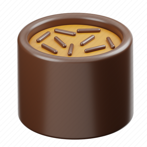 Chocolate, tube, caramel, sweet, food, dessert, delicious 3D illustration - Download on Iconfinder