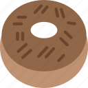 donut, chocolate, glaze, pastry, appetizer