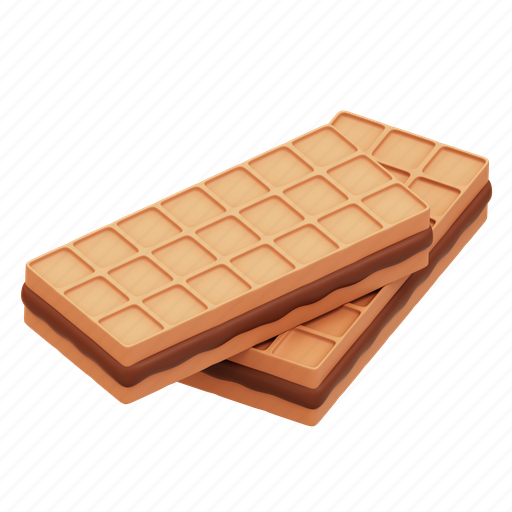 Choco, wafer 3D illustration - Download on Iconfinder
