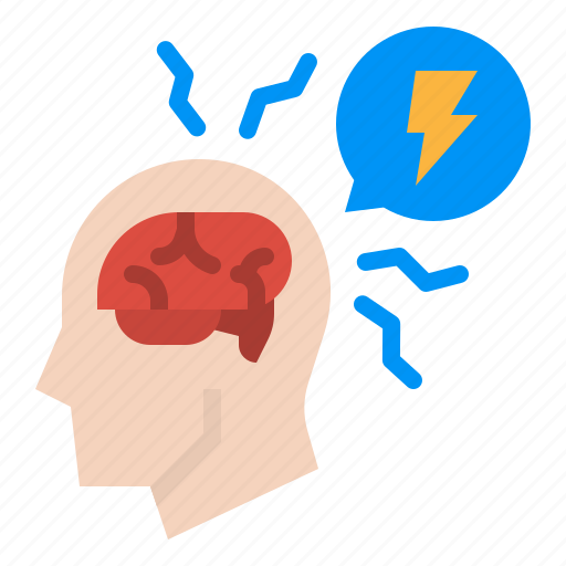 Brain, headache, sick, stress, thunder icon - Download on Iconfinder