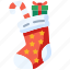 sock, gift, christmas, ornament, decoration, adornment, xmas, stocking, garment 