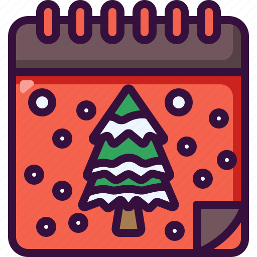 Christmas, celebration, schedule, date, tree, calendar, holidays icon - Download on Iconfinder