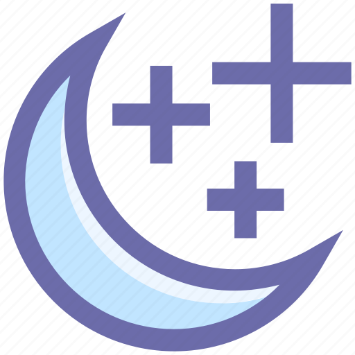 .svg, christmas, decoration, moon, moon stars, stars, weather icon - Download on Iconfinder