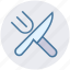 diagonal, fork, fork and knife, kitchen, knife 