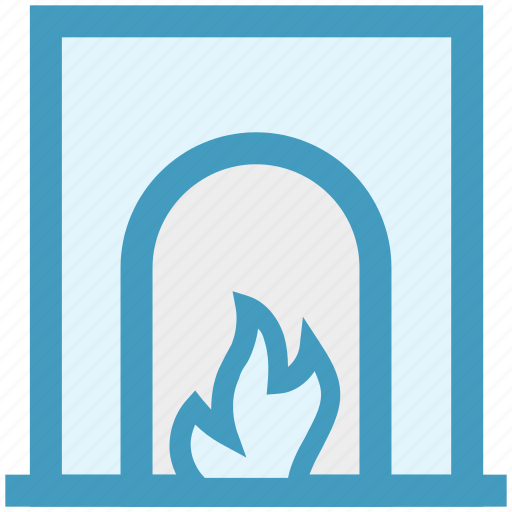 Chimney, fire, fireplace, flame, furniture, interior icon - Download on Iconfinder