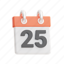 calendar 25, chrismas, celebrate, xmas, holiday, illustration, light, season