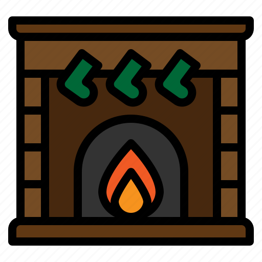 Chimney, christmas, cozy, fireplace, socks icon - Download on Iconfinder