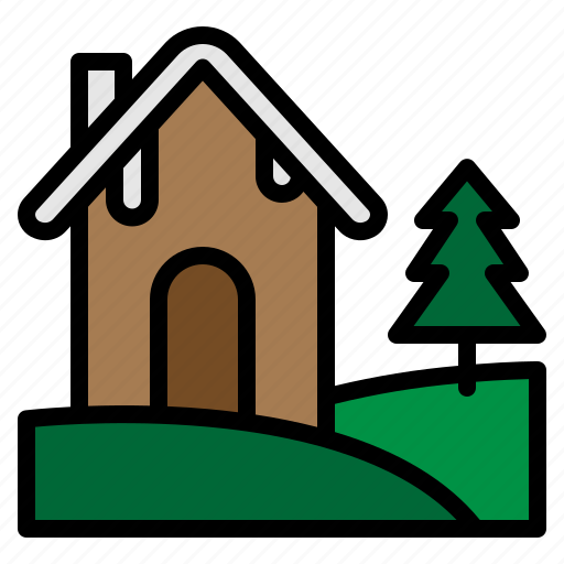 Christmas, decoration, house, snow, tree icon - Download on Iconfinder