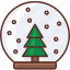 ball, snow, tree 
