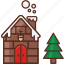christmas, house, tree 