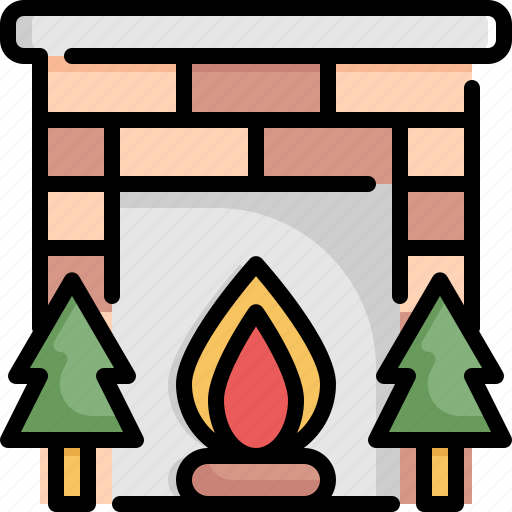 Christmas, decoration, fireplace, holiday, tree, vacation, xmas icon - Download on Iconfinder