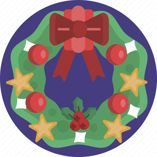 Bow, christmas, decoration, ornament, red, star, wreath icon - Download on Iconfinder