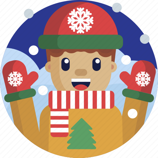 Boy, christmas, cold, happy, joyful, sweater, winter icon - Download on Iconfinder