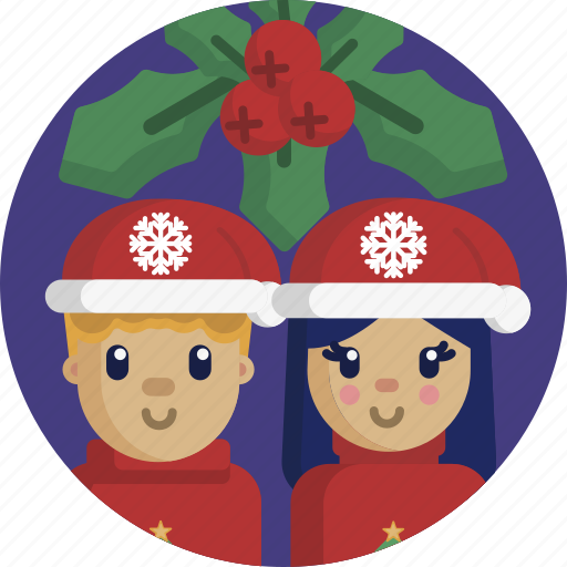 Boy, christmas, couple, girl, kiss, love, misletoe icon - Download on Iconfinder