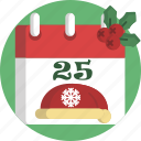 calendar, christmas, countdown, december, hat, misletoe