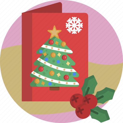 Christmas, christmas tree, decoration, misletoe, postcard, snowflake icon - Download on Iconfinder