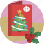 christmas, christmas tree, decoration, misletoe, postcard, snowflake 
