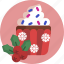 cake, christmas, cupcake, food, misletoe, party 