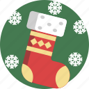 christmas, christmas eve, decoration, present, snowflake, sock