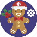 cheerful, christmas, festive, gingerman, holiday, misletoe, snowflake