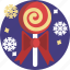 bow, christmas, decoration, lollipop, snow, snowflake, treat 