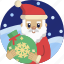 christmas, claus, gift, present, santa, snow, snowflake 